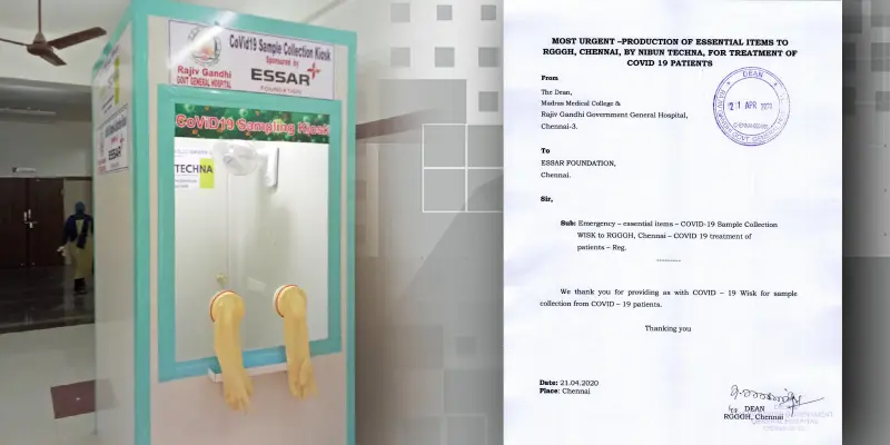 Essar-sets-up-kiosk-for-COVID-19-sample-collection-at-Chennai-hospital